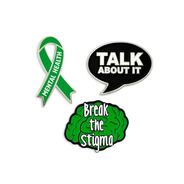 end the stigma mental health awareness pin badge